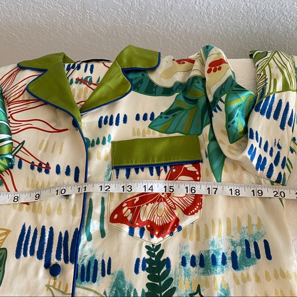 leo lin tropical silk pyjama top - Picture 5 of 12